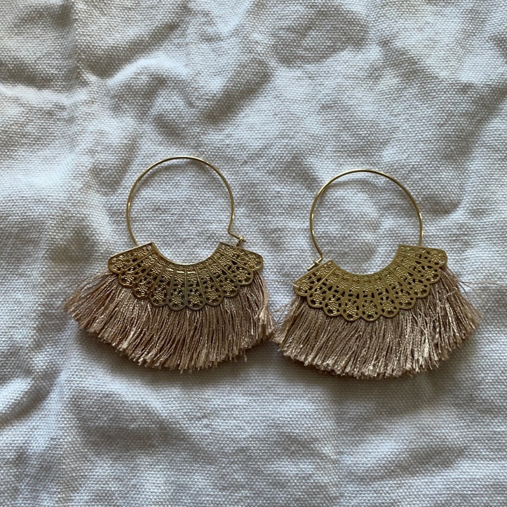 Francescas gold fringe earrings